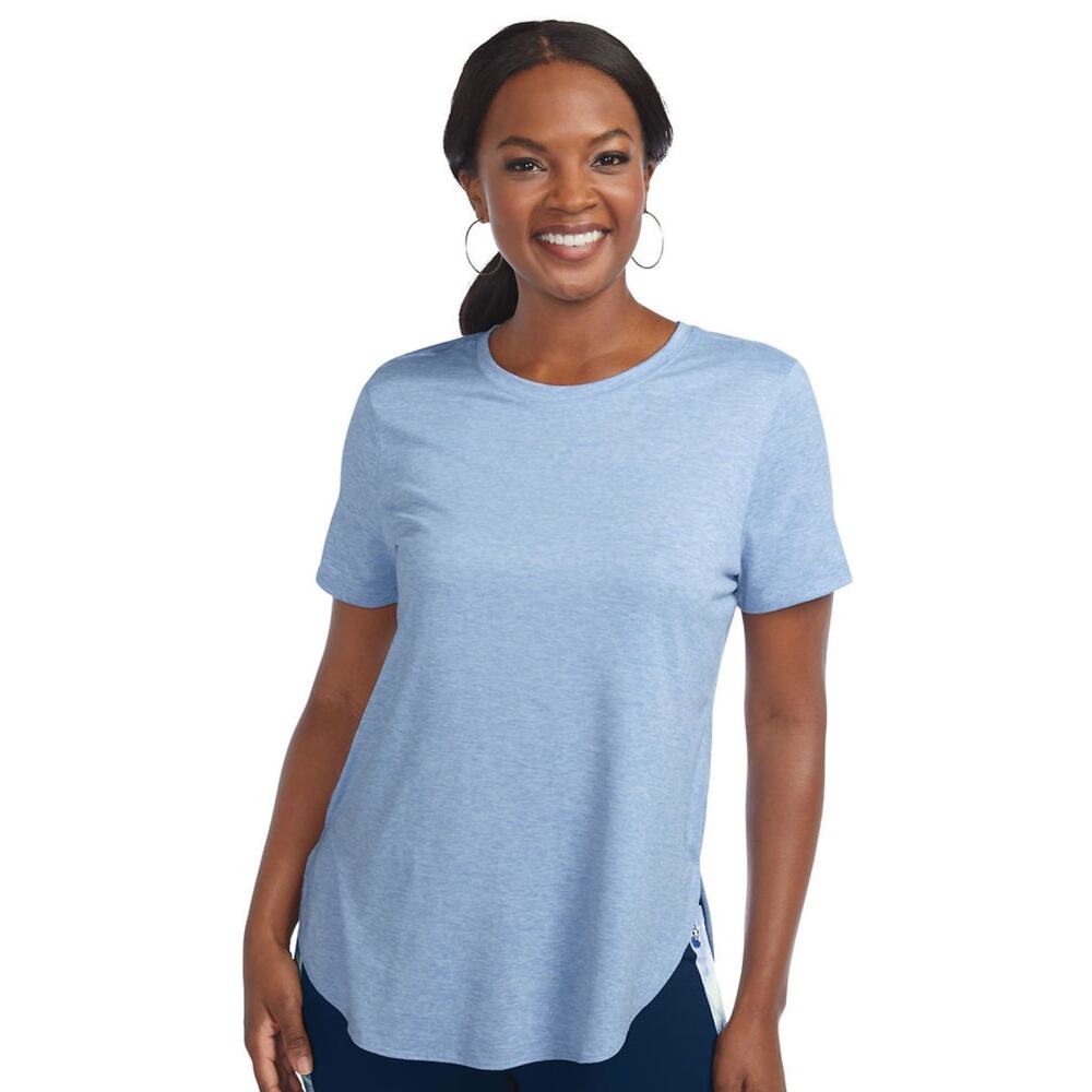SKECHERS Women's GO DRI Swift Tunic Tee Small Light Blue Short Sleeve NWT